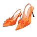 Sandals 2025 Summer New Fashion European And American Solid Color Bow Pointed Toe Thin High Heel Women's Shoes Plus Size_vogvips.com