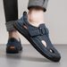 New Arrival Men Leather Slide Non-Slip Summer Sandal Soft Breathable Sandaly Male Caual Beach Flat Slipper_vogvips.com