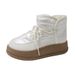 Fleece-Lined High-Top Snow Boots For Women 2025 Winter New Style Student Ins Korean Version Warm Casual Cotton Shoes_vogvips.com