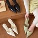 Splicing Pointed Heel Mueller Sandals Spring And Summer New Patent Leather Light Mouth High Heel Celebrity Bag Head Half Slippers_vogvips.com