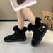 Snow Boots For Women New Winter Warm Fur Integrated With Plush Thick Bread Northeast Cotton Shoes_vogvips.com