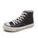Spring New Canvas Women's , Hong Kong Style, 1970S Student Sports And Leisure Board Shoes, High Top Single Shoes_vogvips.com