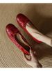 Cowhide Version Retro Shallow Mouth Shoes For Women, Flat Bottomed Versatile Bowknot Evening Shoes, Super Soft Egg Roll Ballet Shoes_vogvips.com