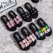 Anti-slip, Comfortable, Thickened Princess-style Floral Women's Slip-on Sandals, Ultra-light, Trendy, Home-friendly,_vogvips.com