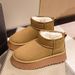 Thick-Soled Non-Slip Snow Boots For Women 2025 New Autumn Winter Slip-On Loafers With Fleece Lining And Thickened Warm_vogvips.com