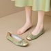 French Single Shoes Women's Flat Bow Grandma Shoes Soft Sole Light Mouth Silver Mary Jane Shoes_vogvips.com