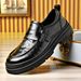 Men's Classic Oxford Business Casual Shoes - PU Leather Upper, Rubber Sole, Comfortable & Durable For Office & Daily Wear (Black/Dark Brown)_vogvips.com
