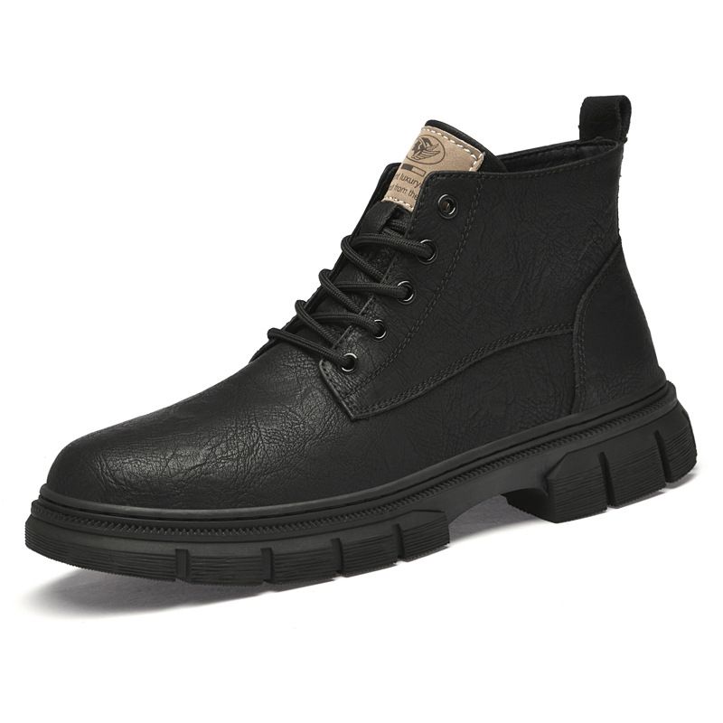 Large Size High Top Martin Boots Men's Side Zipper Platform Boots Tooling Locomotive Boots_vogvips.com