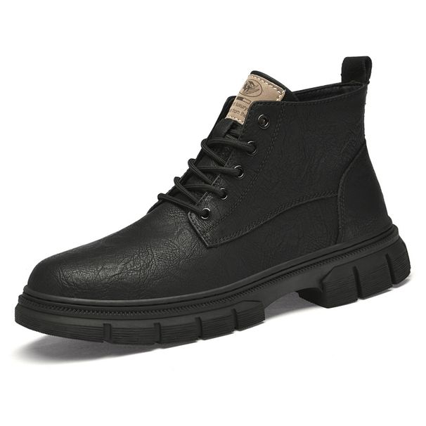 Large Size High Top Martin Boots Men's Side Zipper Platform Boots Tooling Locomotive Boots_vogvips.com