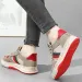 Women's Color Block Monogram Skate Shoes Lace Up Casual Sneakers Retro Mesh Versatile Sneakers For Women_vogvips.com