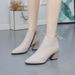 2021 Autumn Winter Pointed Toe New Chunky Heel Korean Style Bowknot Fashion Short Martin Boots Size 32 Women's Shoes_vogvips.com