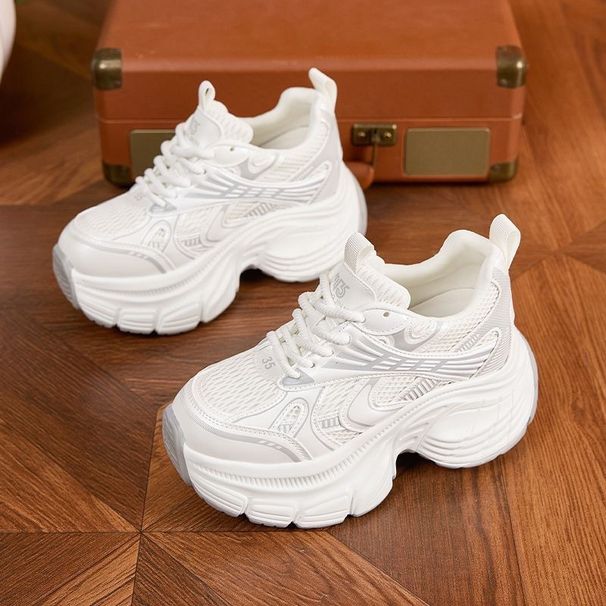 Thick-soled Height-increasing Dad For Women, 2026 Summer New Model, Super Popular Mesh Breathable Soft-soled Sneakers,_vogvips.com