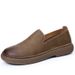 2025 Spring New Breathable Slip-On Casual Leather Shoes Men's Retro Trendy Versatile Loafers_vogvips.com