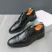 New Fashion Men's British Black Business Casual Loafer Shoes Daily Driving Office Leather Shoes One Foot Pedal Lazy Brown Banquet Dress Wedding Men's_vogvips.com