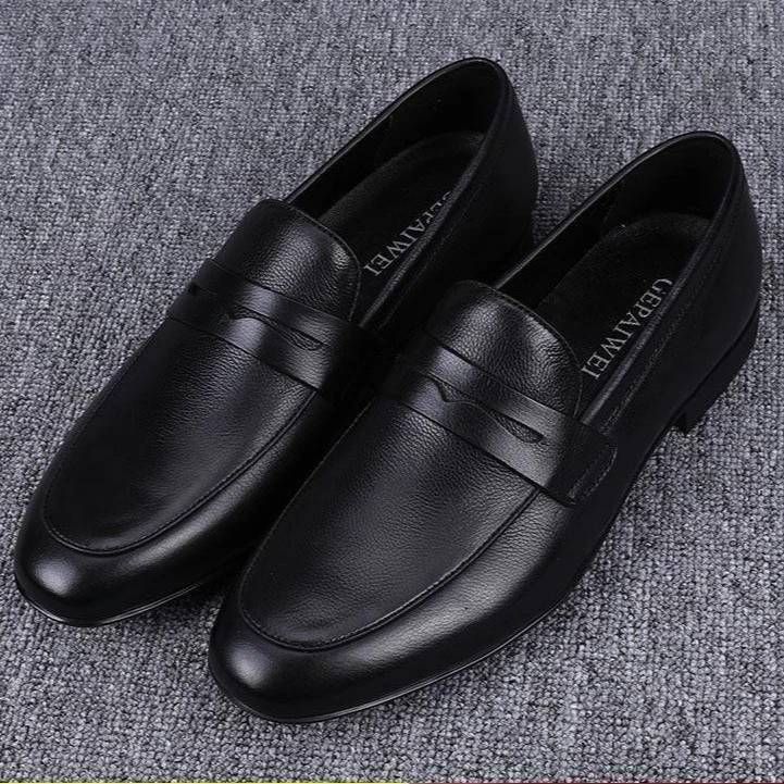 Men's Shoes Casual Leather Shoes New Soft Leather Business Men's Small Leather Shoes Round Toe Soft Sole Casual Youth Toe Men's Leather Shoes_vogvips.com