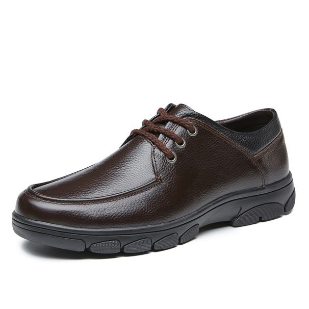 Men's Feet Casual Leather Upper Soft Leather Soft Sole Medium Dad Men's Shoes_vogvips.com