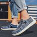 Men's loafers flying woven casual shoes men lazy slip-on boat shoes_vogvips.com