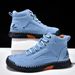 Cross-Border New Large Size Women's Leather Fashion Hand-Sewn Ankle Flat Short Boots Lace-Up Casual Shoes_vogvips.com