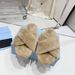 cotton In-stock Women's Autumn And Winter, Flat Open-toe Plush For Home Indoor Use, Warm Furry Cross-strap Slippers Winter, Use,_vogvips.com