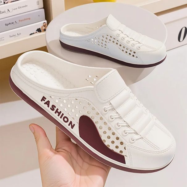 Breathable Mesh Slip-On Men's Casual Shoes Fashionable Versatile Summer 2025 Lazy No-Back Trendy Half Slippers EVA_vogvips.com