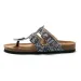 RUIZUSTOCK Floral Print Thong Sandals Adjustable Buckle Cork Footbed Slides Summer New Designer Slippers Trendy Fashion_vogvips.com