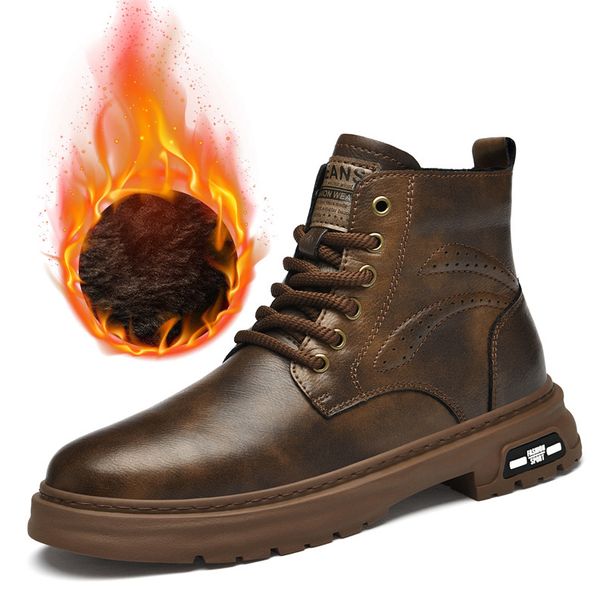 Martin Boots Men's High-top Breathable Casual Shoes Retro Leather Shoes Wind Tooling Short Boots Men_vogvips.com