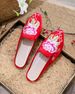 Slipp With Pointed Tips, Fashionable And Embroidered One Legged Casual Women's Fabric Slipp, Sandals, Summer_vogvips.com