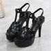 Fashion Roman European And American Style Walking Shoes Super High Heel Waterproof Platform Stiletto Wedding Shoes Women's Flats_vogvips.com