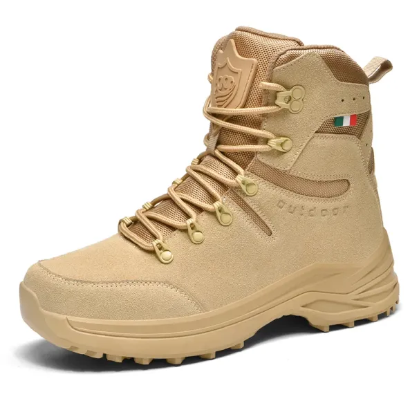High-top Boots Men Anti-slip Lace-up Breathable Outdoor Hiking Shoes Men Shock-absorbing Lace-up Low-top Casual Sports Shoes Men_vogvips.com