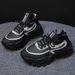 Summer 2024 Women's Flyknit Breathable Mesh Shoes White Trendy Chunky Platform Sports Casual Increase Height Shoes round Toe_vogvips.com