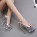 Sexy Super High Heels 15CM Thin Heel Waterproof Platform Sandals Transparent Crystal Shoes Wedding Shoes Banquet High Heels_vogvips.com
