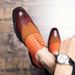 Euro Step Large Size Brogue For Men 2025 Korean Style Color Block Business Formal Leather Shoes_vogvips.com
