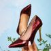 Burgundy High Heels For Women Stiletto Style Fashionable Party Wedding Shoes New Design Available On E-commerce Platforms_vogvips.com