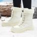 2025 Winter New Martin Boots Women's Velvet Warm And Comfortable Outdoor Snow Boots Women's Waterproof And Anti Slip High Barrel Cotton Shoes_vogvips.com