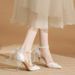 European Collection 2025 New White High Heels Women, Thin Heel With Bow, Comfortable For Bridesmaids And Brides_vogvips.com