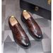 Euro Step Brogue Carved Men's Busins Casual Breathable Height-Increasing Leather British Style Pointed Toe Hair Stylist Work_vogvips.com