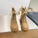 Platform Height Increasing Martin For Women, British Style Yellow 2025 Autumn Winter New Thick Heel Short Boots, Lace-up_vogvips.com