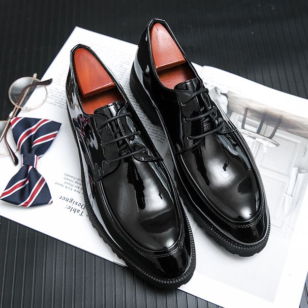 New Men's Brown Business Casual Derby Shoes British Style Lace-up Versatile Brock Men's Shoes Black Suit Banquet Dress Groom Wedding Shoes_vogvips.com