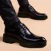 Leather Casual Shoes For Spring Business Formal Wear Leather Shoes With Extra Height For Suits, High-end Wedding Groom Shoes, Lace-up, British Style_vogvips.com