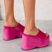 Women's Shoes Large Size Women's Thick Soled Sandals Wedge Heel One Strap Sandals Heightening Sandals_vogvips.com
