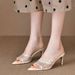 Pointed-toe Rhinestone Sandals Summer European And American Style, Stiletto Open-toe High-heeled Slippers Women,_vogvips.com