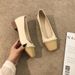 2025 New Spring And Autumn Color Blocked Small Fragrant Style Women's Pearl Chain Low Heel Versatile Square Head Shallow_vogvips.com