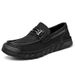 Men's Leather Shoes, Autumn Soft-Soled Genuine Leather Loafers, Handmade Casual Slip-On Lazy Shoes, Men's Large Size 46_vogvips.com