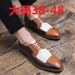 Euro Step Men's Fashion Summer Square Toe Top Layer Leather Business Formal Brogue Office Three-Joint Oxford Shoes_vogvips.com