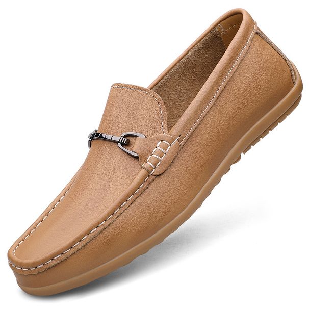 Lazy Shoes Large Size Loafers Handmade Shoes, Men's Shoes Small Size Casual Leather Shoes_vogvips.com