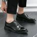 Men's Fashion Brown Business Derby Shoes New Lace-up Banquet Dress Shoes Office Black Wedding Groom Men's Shoes_vogvips.com