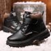 Children S Martin Boots Boys Winter Primary School Students Mid Top Plus Velvet Thick Girls Keep Warm Sized Children Cotton Shoes_vogvips.com