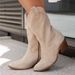 Western Ankle Boots For Women, Fashion PU Leather Pointed Toe With Chunky Heel, Cozy Faux Fur Lining, Sizes 35-43_vogvips.com