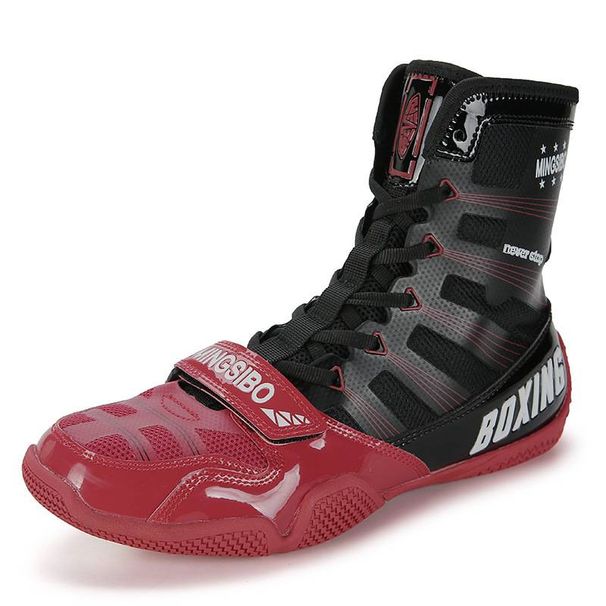Professional Boxing Shoes Men's Weightlifting High Top Gym Fighting Training Adult Wrestling Shoes Boots Girls Children's Sanda Shoes_vogvips.com