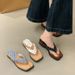 Korean Style Polka Dot Flip-flops Women's Summer Outdoor New Wedge Heel Thick Sole Height Increasing Thong Sandals Casual Vacation Slippers_vogvips.com